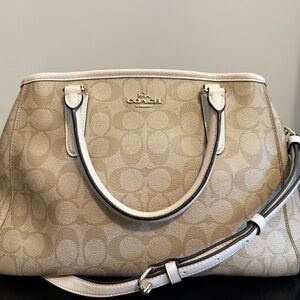 Coach Beige and Cream Shoulder Bag